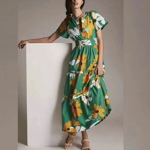 Anthropologie Maeve Somerset Dress - NWOTs in Green/Yellow/White “Kelly” Style